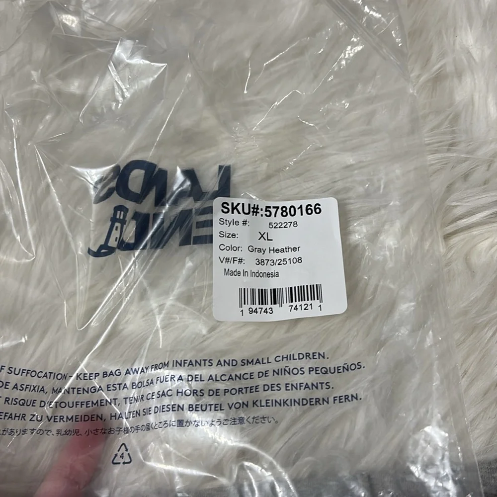 New In packaging Lands End Gray Heather Capri Cotton Leggings Youth XL 14-16